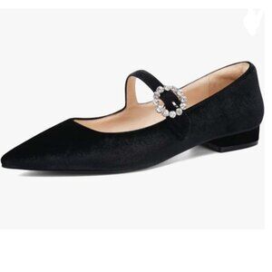 Elegant Black Velvet Women's Shoes